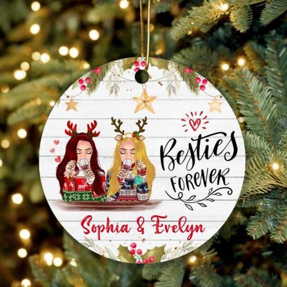 Personalized Xmas Besties Ornament - Best Gift For Friends - Merry Christmas