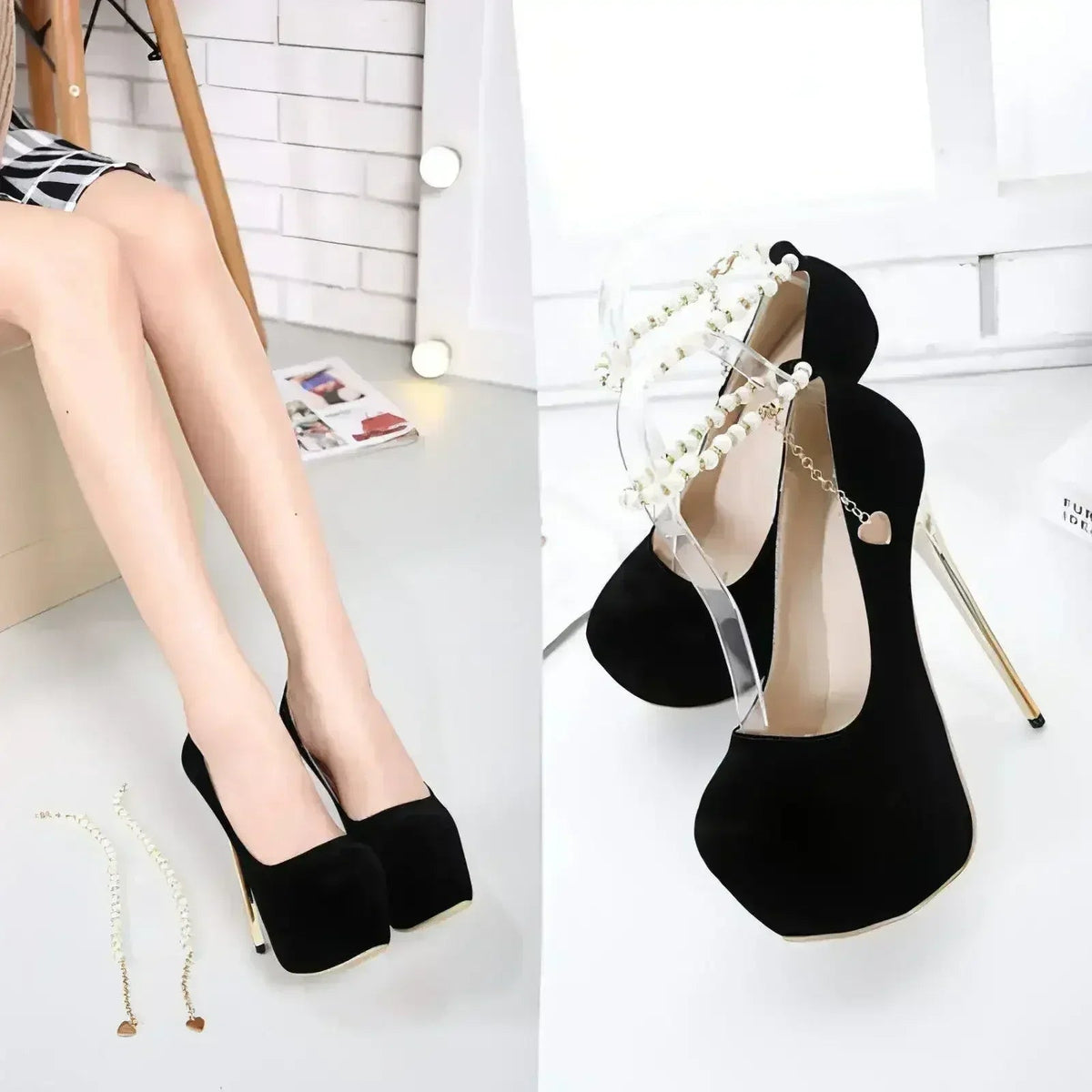 High Heel Platform Pumps - Comfort Stilettos - Work to Party Shoes