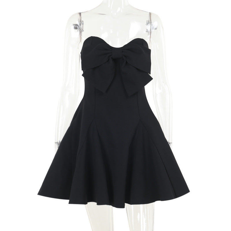 Elegant Sexy Slim Fit Bow Tube Top Short Dress