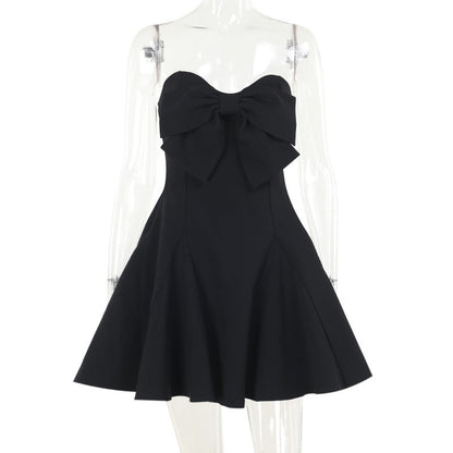 Elegant Sexy Slim Fit Bow Tube Top Short Dress