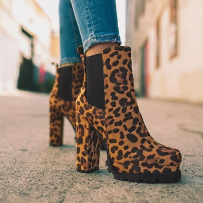 Chunky Heel Short Knight Suede Boots - Available in 3 Colors