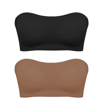 Seamless Anti-Slip Strapless Push Up Bra Silk Invisible Can be worn as a bralette or Tube top - Available in multiple colors
