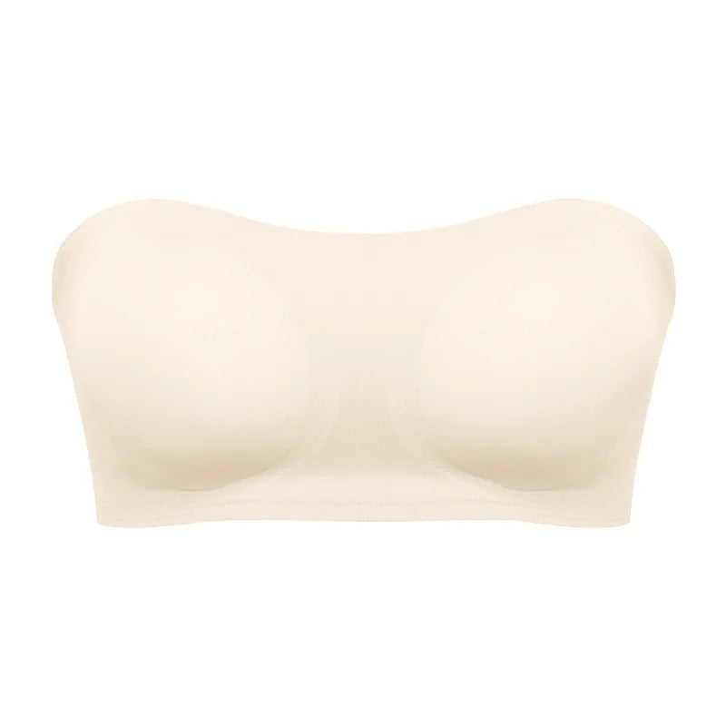 Seamless Anti-Slip Strapless Push Up Bra Silk Invisible Can be worn as a bralette or Tube top - Available in multiple colors