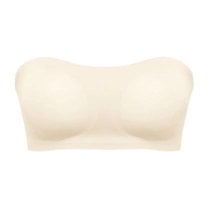 Seamless Anti-Slip Strapless Push Up Bra Silk Invisible Can be worn as a bralette or Tube top - Available in multiple colors
