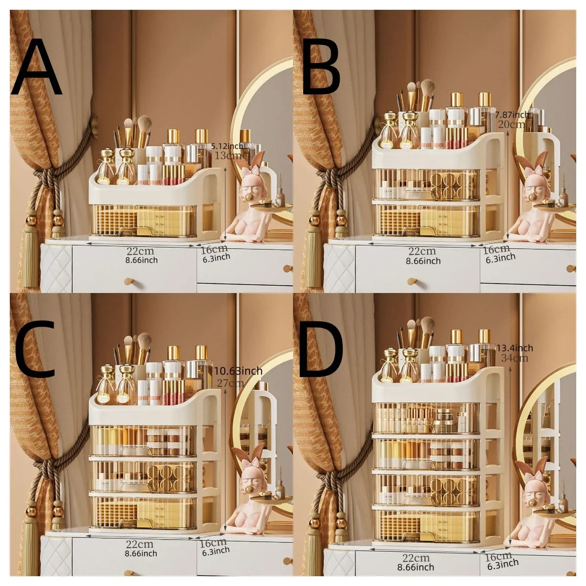 Multi-layer Cosmetics Storage