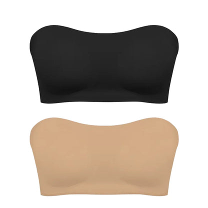 Seamless Anti-Slip Strapless Push Up Bra Silk Invisible Can be worn as a bralette or Tube top - Available in multiple colors