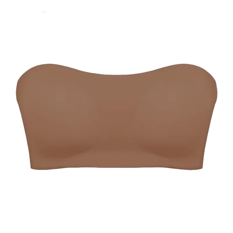 Seamless Anti-Slip Strapless Push Up Bra Silk Invisible Can be worn as a bralette or Tube top - Available in multiple colors