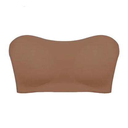 Seamless Anti-Slip Strapless Push Up Bra Silk Invisible Can be worn as a bralette or Tube top - Available in multiple colors
