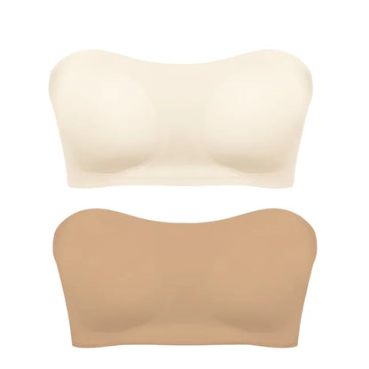 Seamless Anti-Slip Strapless Push Up Bra Silk Invisible Can be worn as a bralette or Tube top - Available in multiple colors