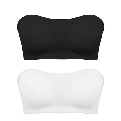 Seamless Anti-Slip Strapless Push Up Bra Silk Invisible Can be worn as a bralette or Tube top - Available in multiple colors
