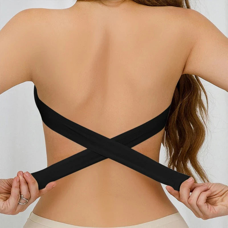 Seamless Anti-Slip Strapless Push Up Bra Silk Invisible Can be worn as a bralette or Tube top - Available in multiple colors