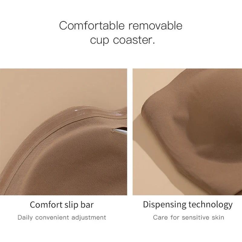 Seamless Anti-Slip Strapless Push Up Bra Silk Invisible Can be worn as a bralette or Tube top - Available in multiple colors