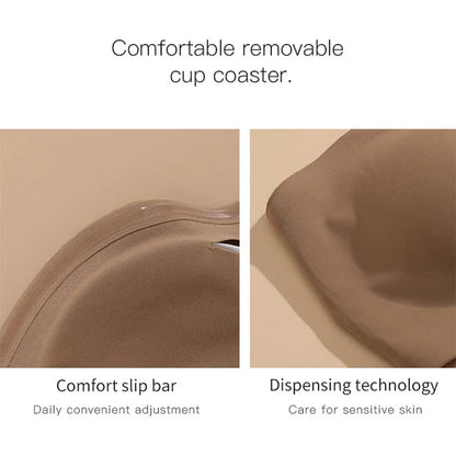 Seamless Anti-Slip Strapless Push Up Bra Silk Invisible Can be worn as a bralette or Tube top - Available in multiple colors
