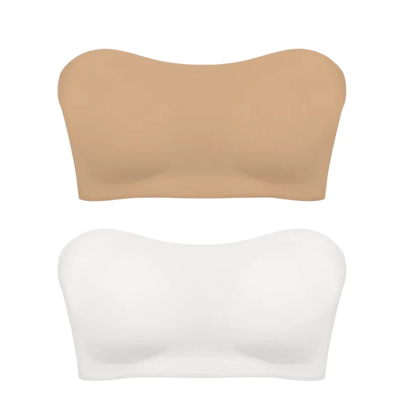 Seamless Anti-Slip Strapless Push Up Bra Silk Invisible Can be worn as a bralette or Tube top - Available in multiple colors