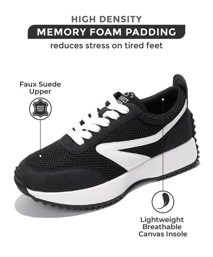 Trendy Project Cloud Women's Sneakers - Super Comfy Memory Foam Insole and Lightweight - - Available in Multiple Colors