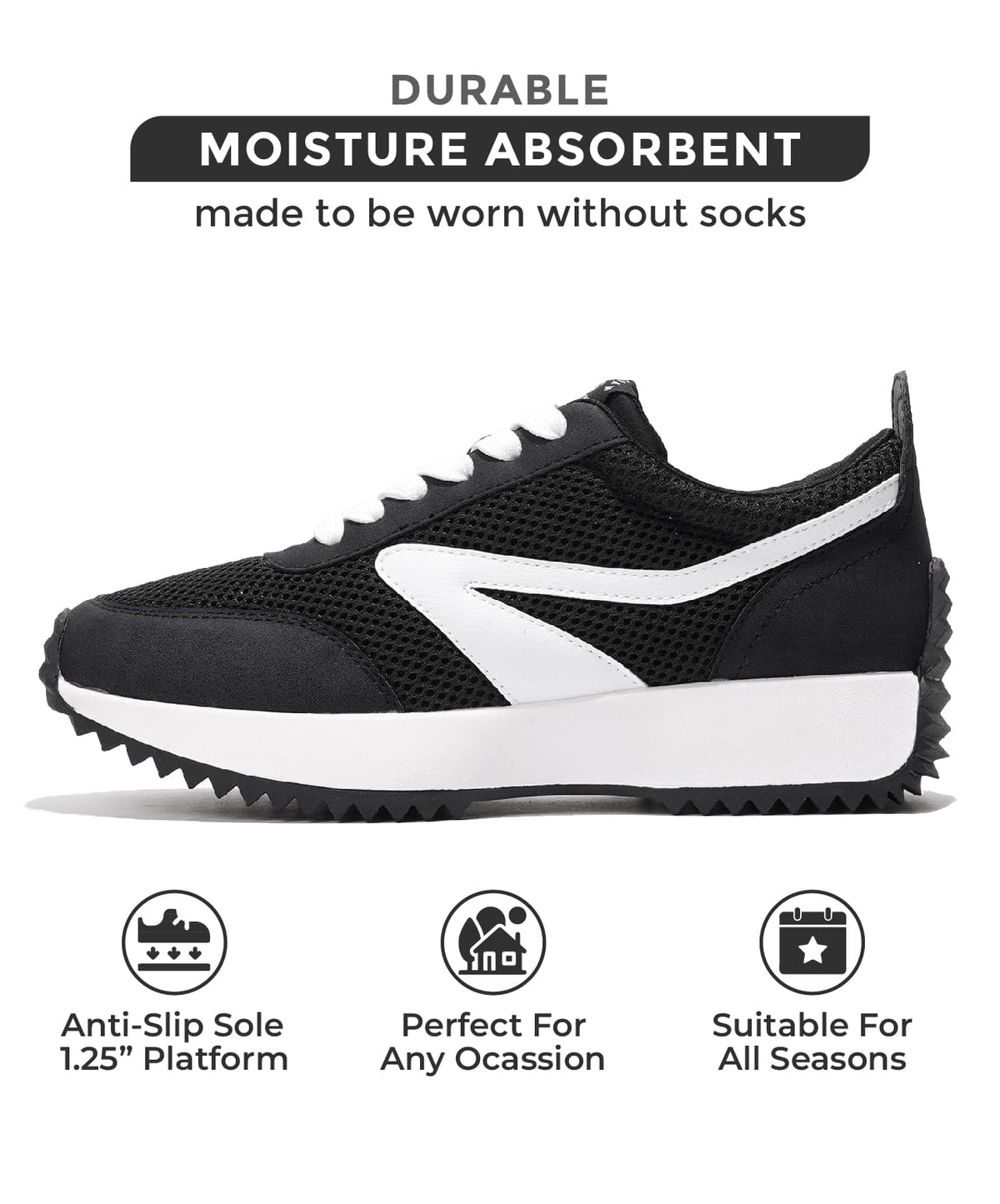 Trendy Project Cloud Women's Sneakers - Super Comfy Memory Foam Insole and Lightweight - - Available in Multiple Colors